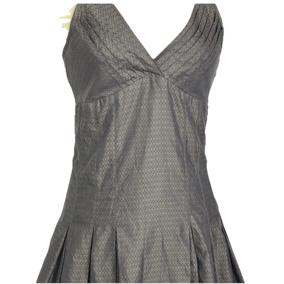 Ben Sherman Charcoal Brown Babydoll Bra‎ Dress L Pleated Skater Tradwife Preppy - Picture 3 of 11